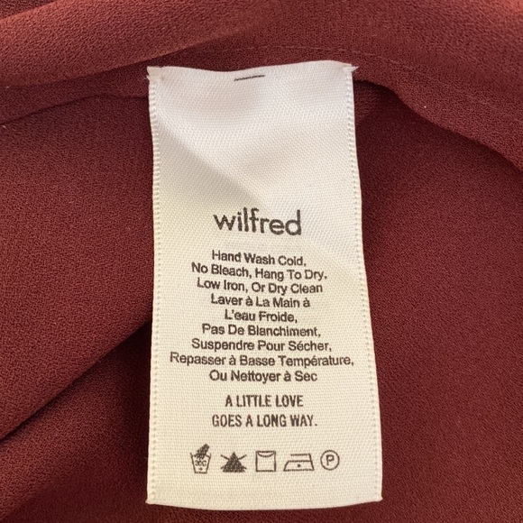 Wilfred Pozzi Maroon Coloured Open Tie Sleeve Blouse - Size S - Picture 11 of 12